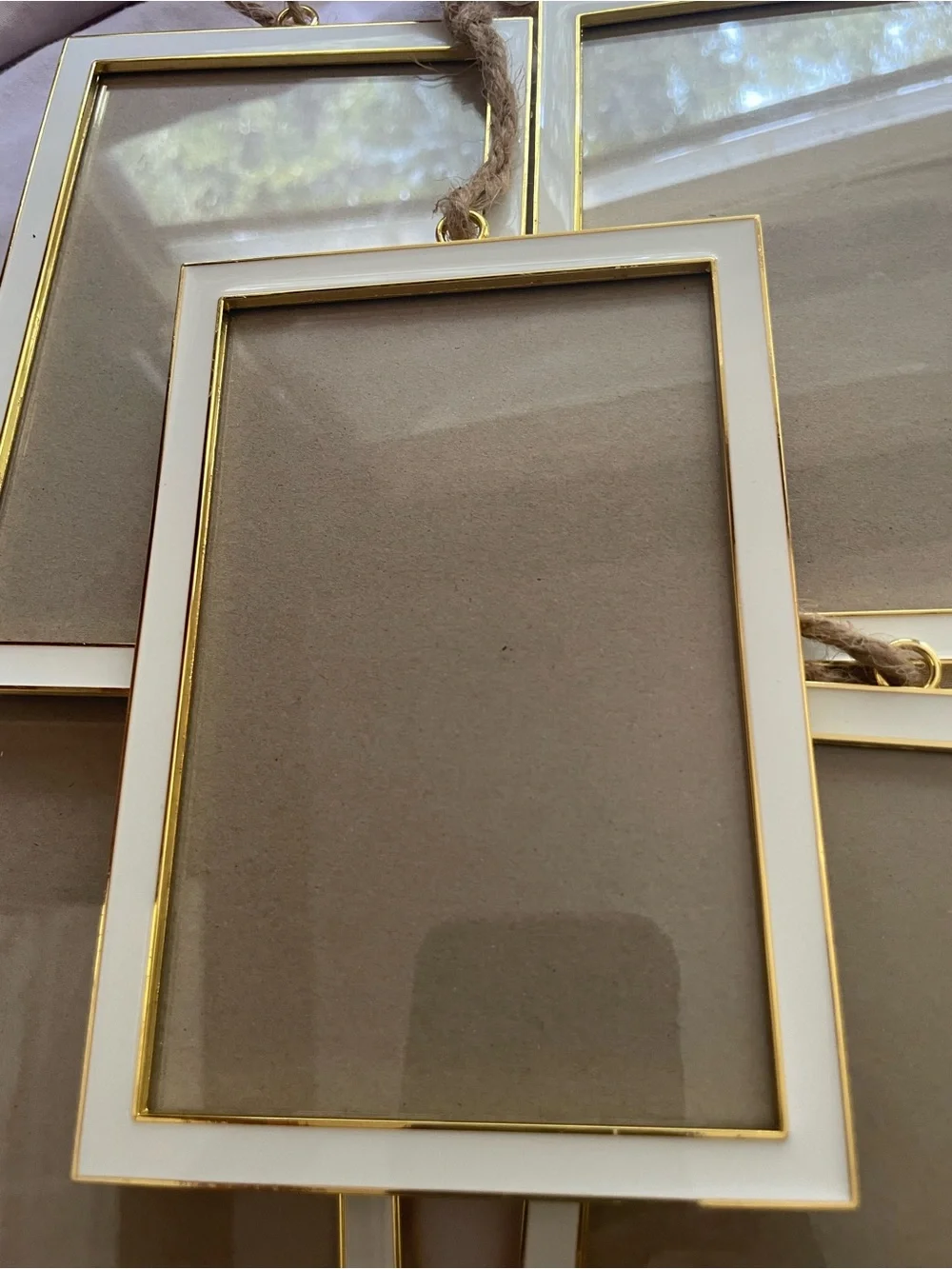 Pottery Barn Kids White and Gold Hanging Photo Frames